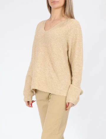 Pulover Pieces, crem Crem