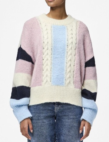 
						Pulover Pieces, mix culori
