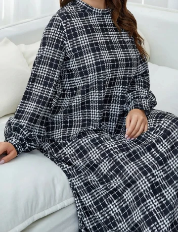 Rochie lunga SHEIN CURVE, alb/negru