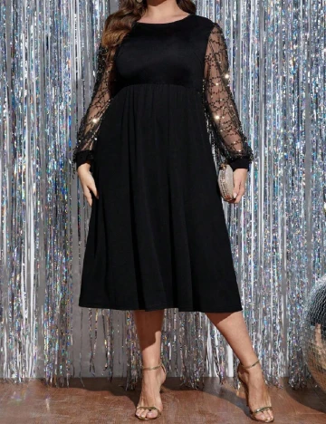 Rochie medie SHEIN CURVE, negru