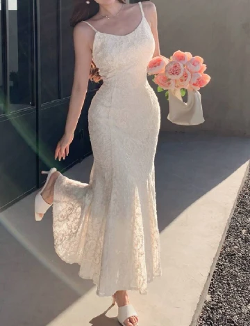 Rochie lunga Dazy, crem