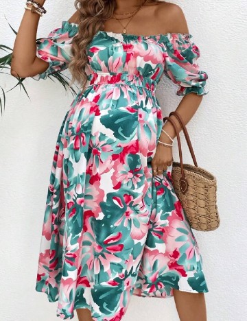 Rochie medie SHEIN Maternity, floral print