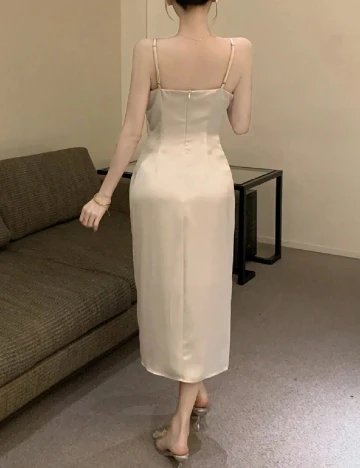 Rochie medie Dazy, crem