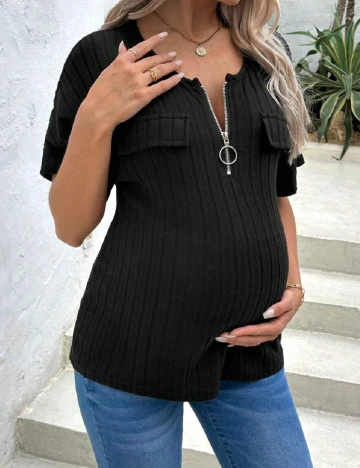 Tricou SHEIN Maternity, negru