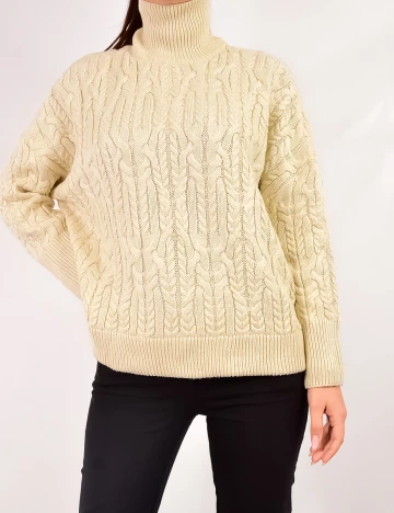 Pulover Zara, crem, M