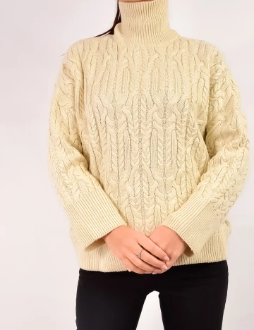 Pulover Zara, crem, M