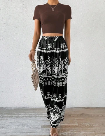 Compleu SHEIN, negru/maro