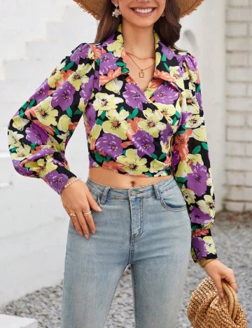 Top SHEIN, floral print