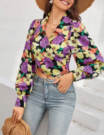 Top SHEIN, floral print