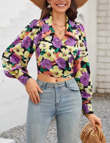 Top SHEIN, floral print