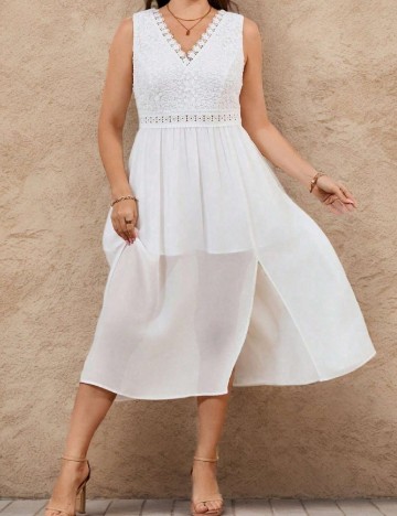 Rochie medie SHEIN CURVE, alb
