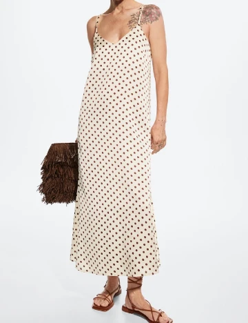 Rochie lunga Mango, crem Crem