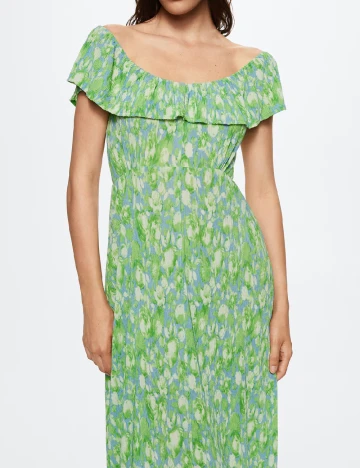 Rochie medie Mango, verde Verde