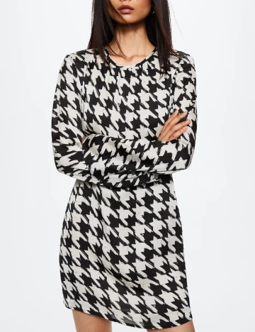 Rochie scurta Mango, alb/negru Alb