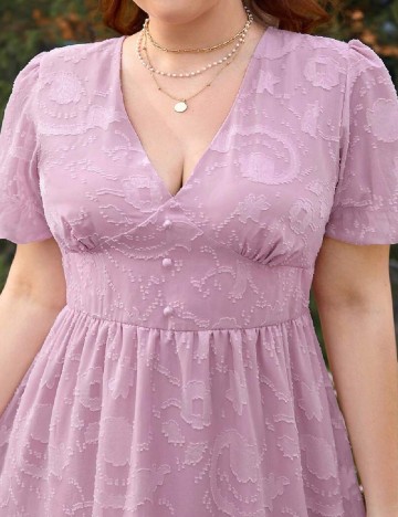 Rochie medie SHEIN CURVE, roz pudra
