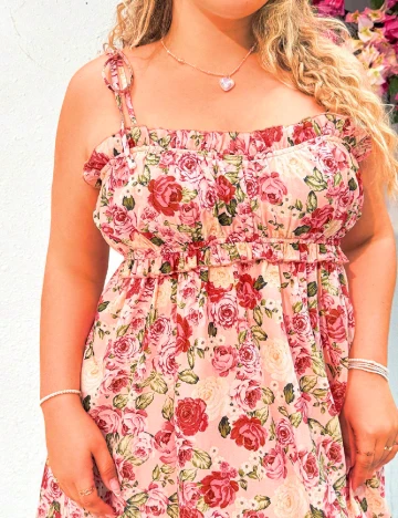 Rochie scurta SHEIN CURVE, floral print