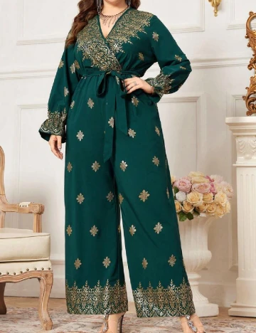 Salopeta SHEIN CURVE, verde Verde