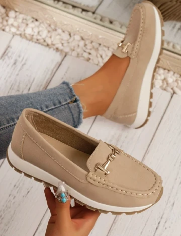 Mocasini SHEIN, bej Crem