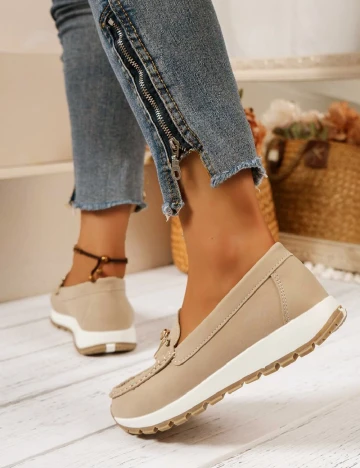 Mocasini SHEIN, bej Crem