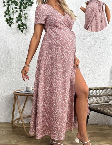 Rochie lunga SHEIN Maternity, floral print