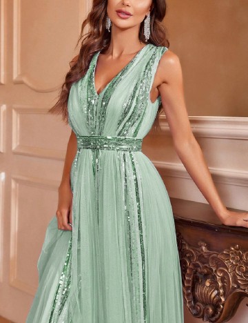 Rochie lunga Faeriesty, verde