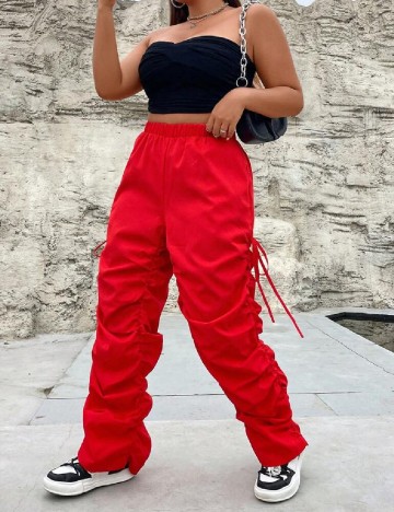 
						Pantaloni SHEIN CURVE, rosu