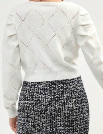 Cardigan SHEIN, alb Alb