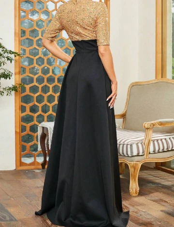 Rochie lunga Miss ord, negru Negru
