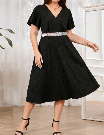 Rochie medie SHEIN CURVE, negru