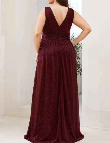 Rochie lunga Ever-Pretty Plus Size, visiniu