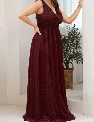 Rochie lunga Ever-Pretty Plus Size, visiniu