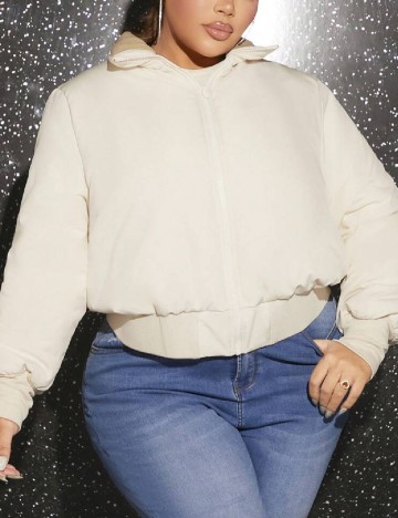 
						Geaca SHEIN CURVE, crem