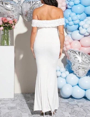 Rochie lunga SHEIN Maternity, alb