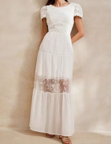 Rochie lunga Anewsta, alb