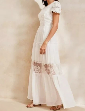 Rochie lunga Anewsta, alb