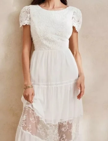 Rochie lunga Anewsta, alb