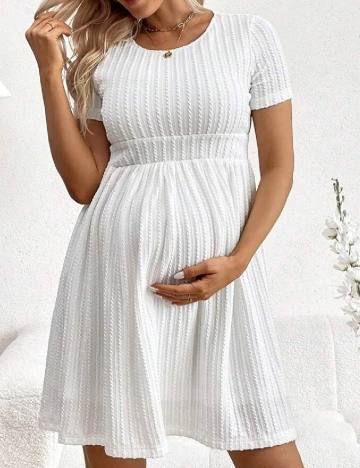 Rochie scurta SHEIN Maternity, alb