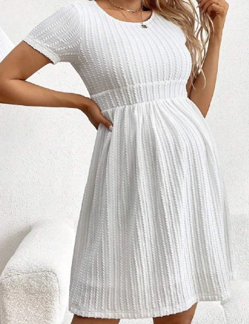 Rochie scurta SHEIN Maternity, alb