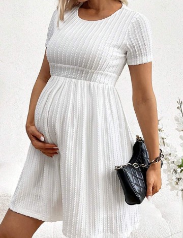 Rochie scurta SHEIN Maternity, alb