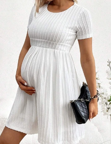 Rochie scurta SHEIN Maternity, alb