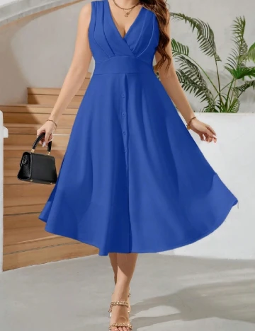 Rochie medie SHEIN CURVE, albastru