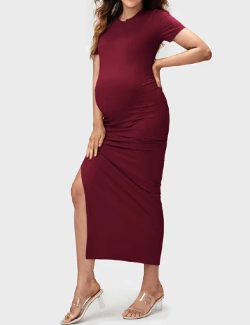 Rochie lunga SHEIN Maternity, visiniu