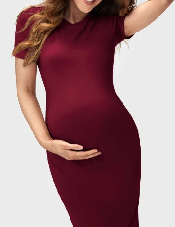 Rochie lunga SHEIN Maternity, visiniu