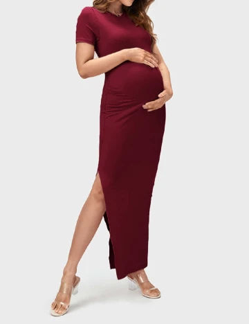 Rochie lunga SHEIN Maternity, visiniu