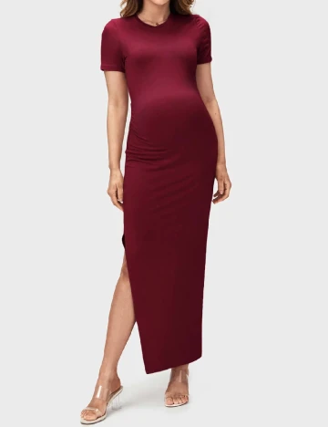 Rochie lunga SHEIN Maternity, visiniu