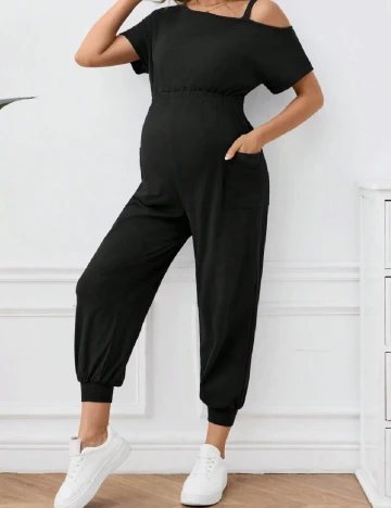 Salopeta SHEIN Maternity, negru