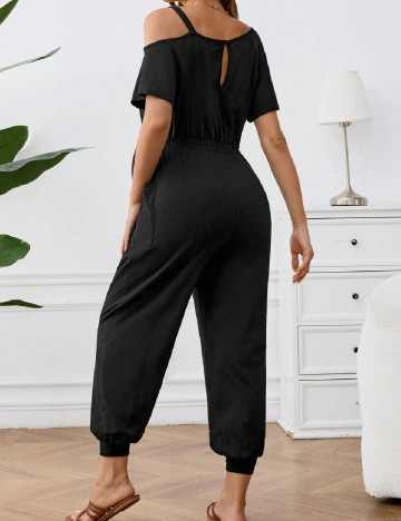 Salopeta SHEIN Maternity, negru