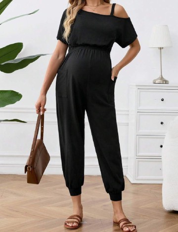 Salopeta SHEIN Maternity, negru