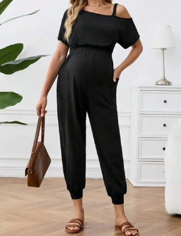 Salopeta SHEIN Maternity, negru