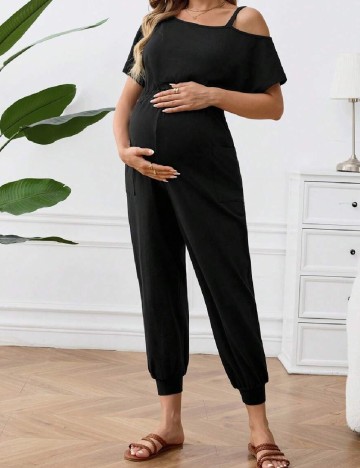 Salopeta SHEIN Maternity, negru